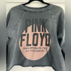 RetroBrand Cropped Pink Floyd Crewneck Sweatshirt
